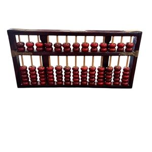 vintage abacus Red Wood 13 row 91 beads Diamond China